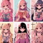 Chicas anime leyendo manga