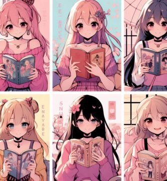 Chicas anime leyendo manga